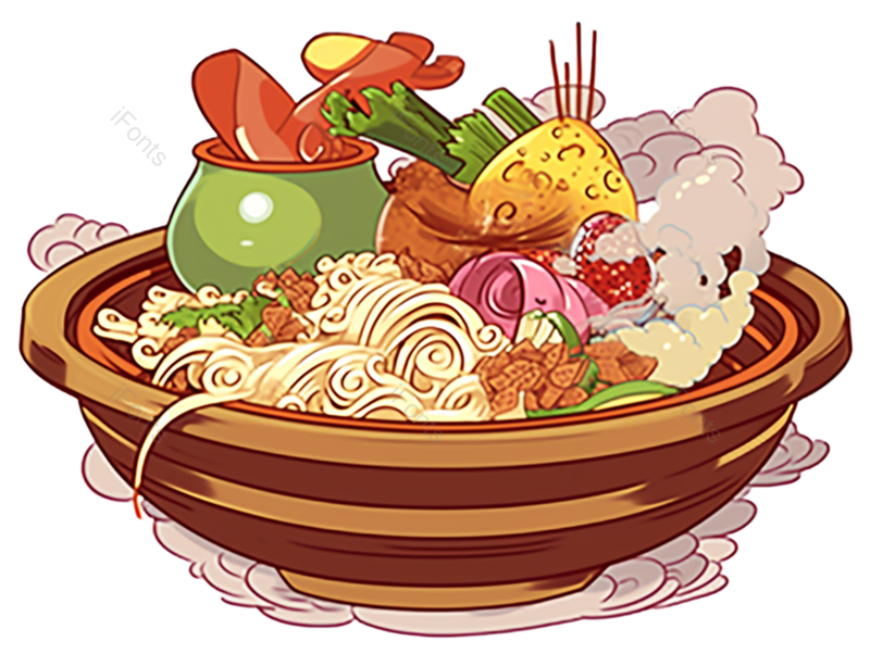 装饰图案图片,插画元素,蔬菜PNG,火锅免抠素材